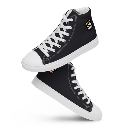 Dark Gray "The Classic's" High Top Canvas Shoes in White (Men's)