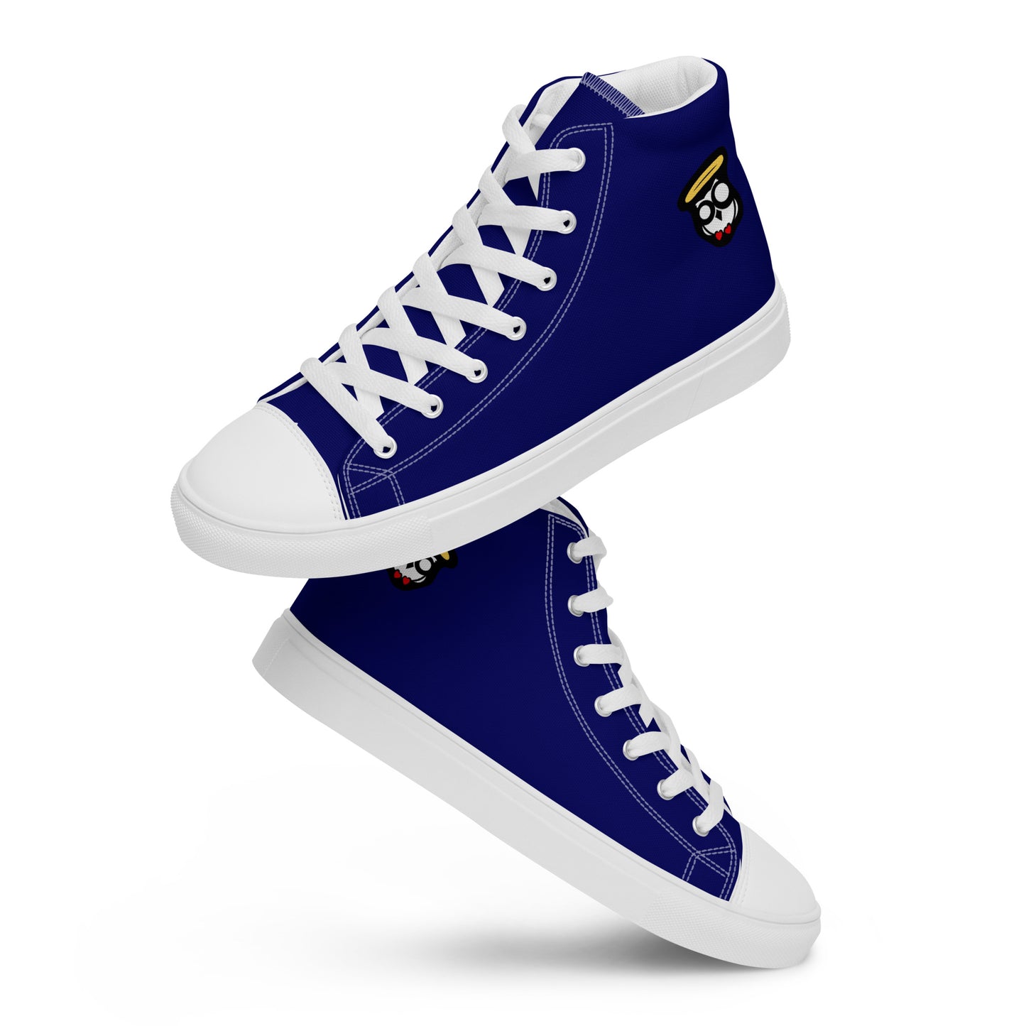 Indigo Blue "The Classic's" High Top Canvas Shoes in White (Men's)