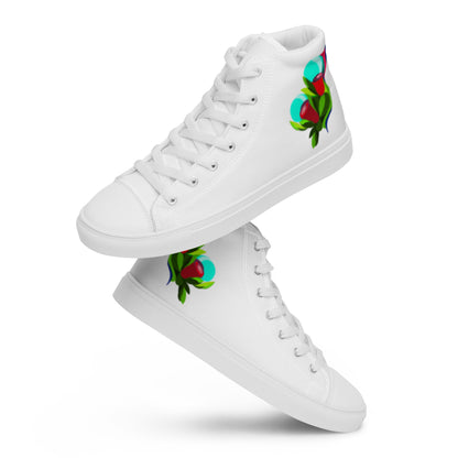 White "Edith’s" Red Roses Edition High Top Canvas Shoes (Men's)