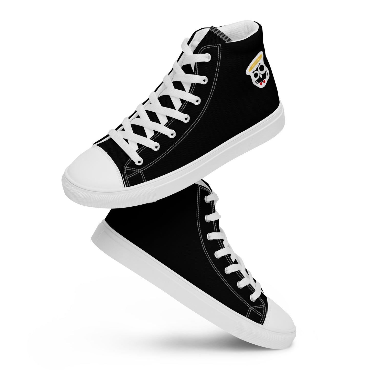 Black "The Classic's" High Top Canvas Shoes in White (Men's)