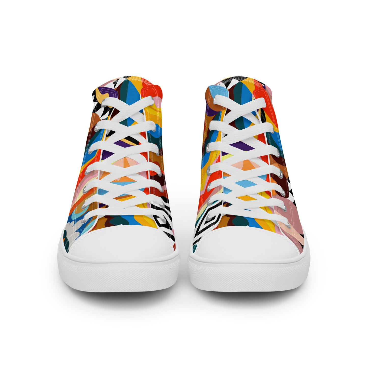 "Kaleidoscopic" Men’s High Top Canvas Shoes (Men's)