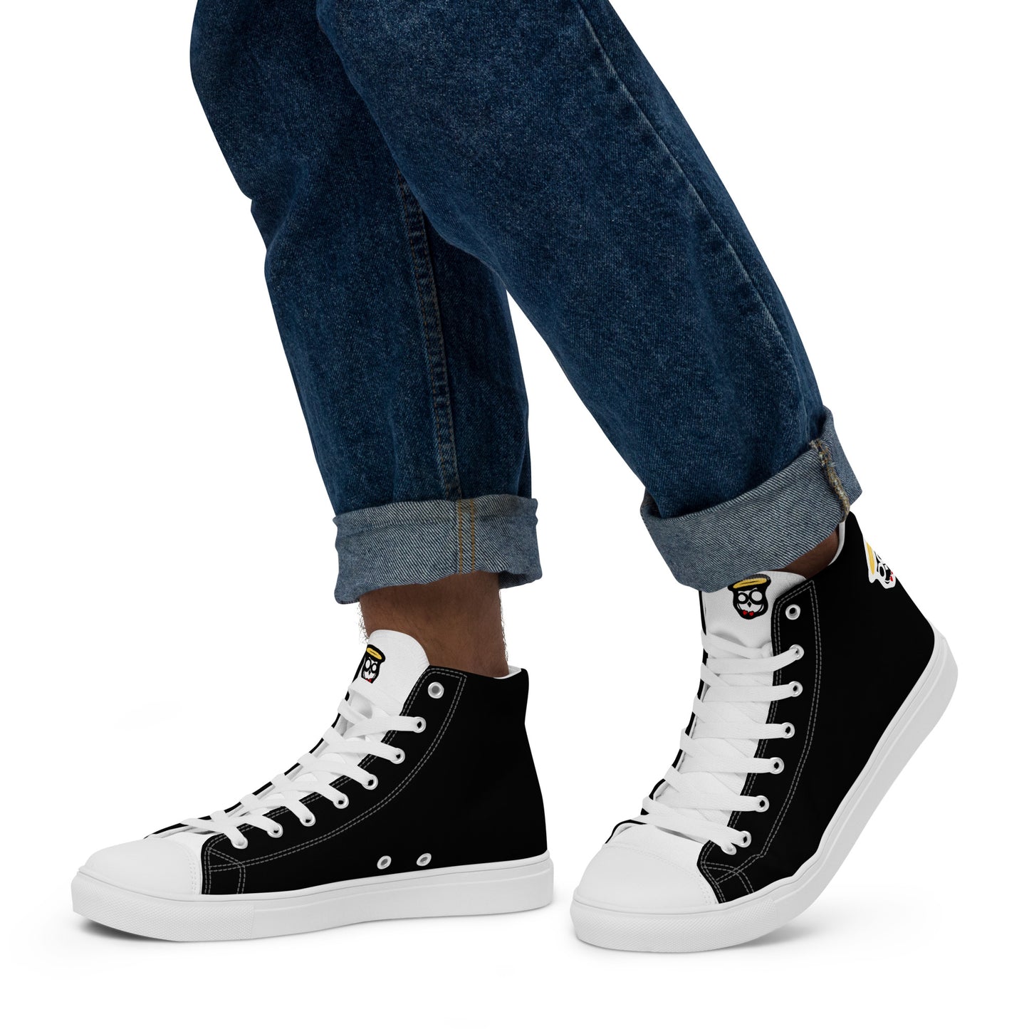 Black & White "Biracials" High Top Canvas Shoes (Men's)