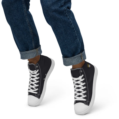 Dark Gray "The Classic's" High Top Canvas Shoes in White (Men's)