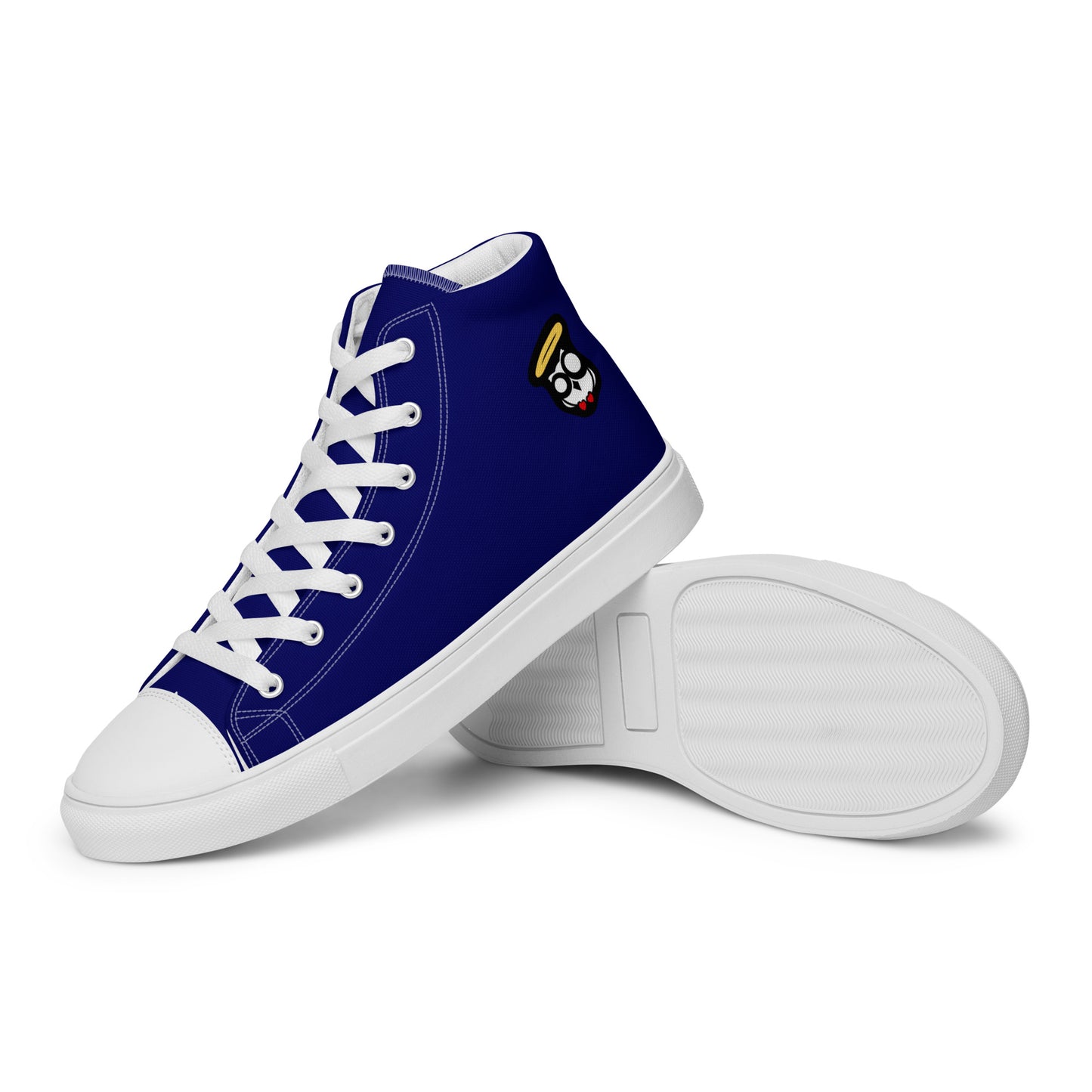 Indigo Blue "The Classic's" High Top Canvas Shoes in White (Men's)