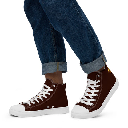 Chocolate Maroon "The Classic's" High Top Canvas Shoes (Men's)