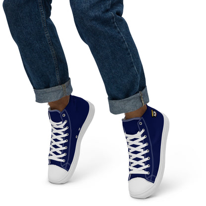 Midnight Dark Navy Blue "The Classic's" High Top Canvas Shoes (Men's)