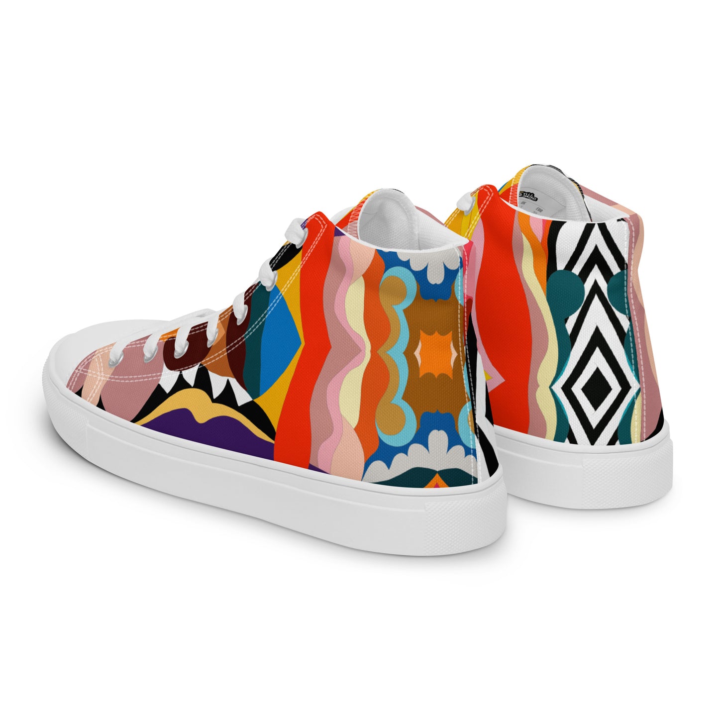 "Kaleidoscopic" Men’s High Top Canvas Shoes (Men's)