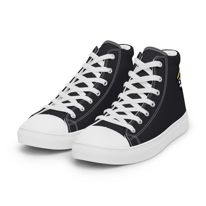 Dark Gray "The Classic's" High Top Canvas Shoes in White (Men's)