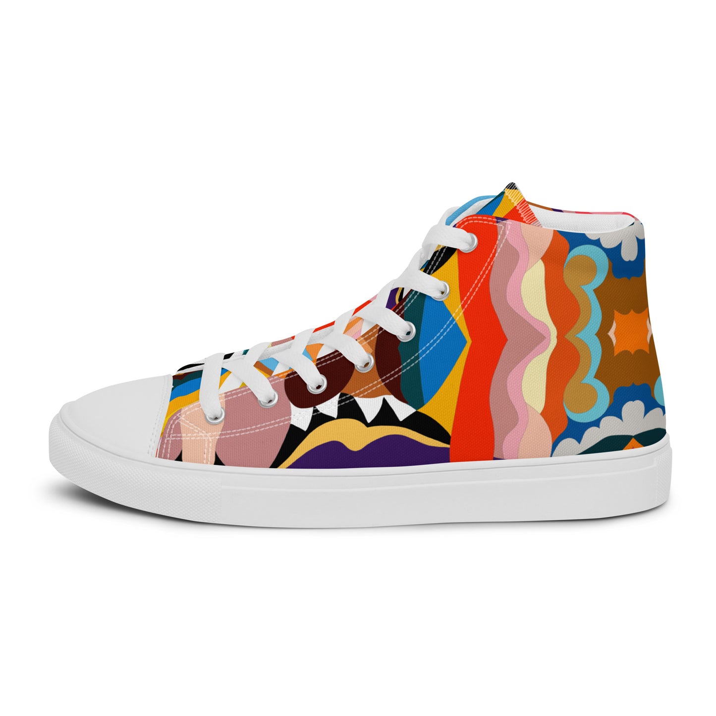 "Kaleidoscopic" Men’s High Top Canvas Shoes (Men's)