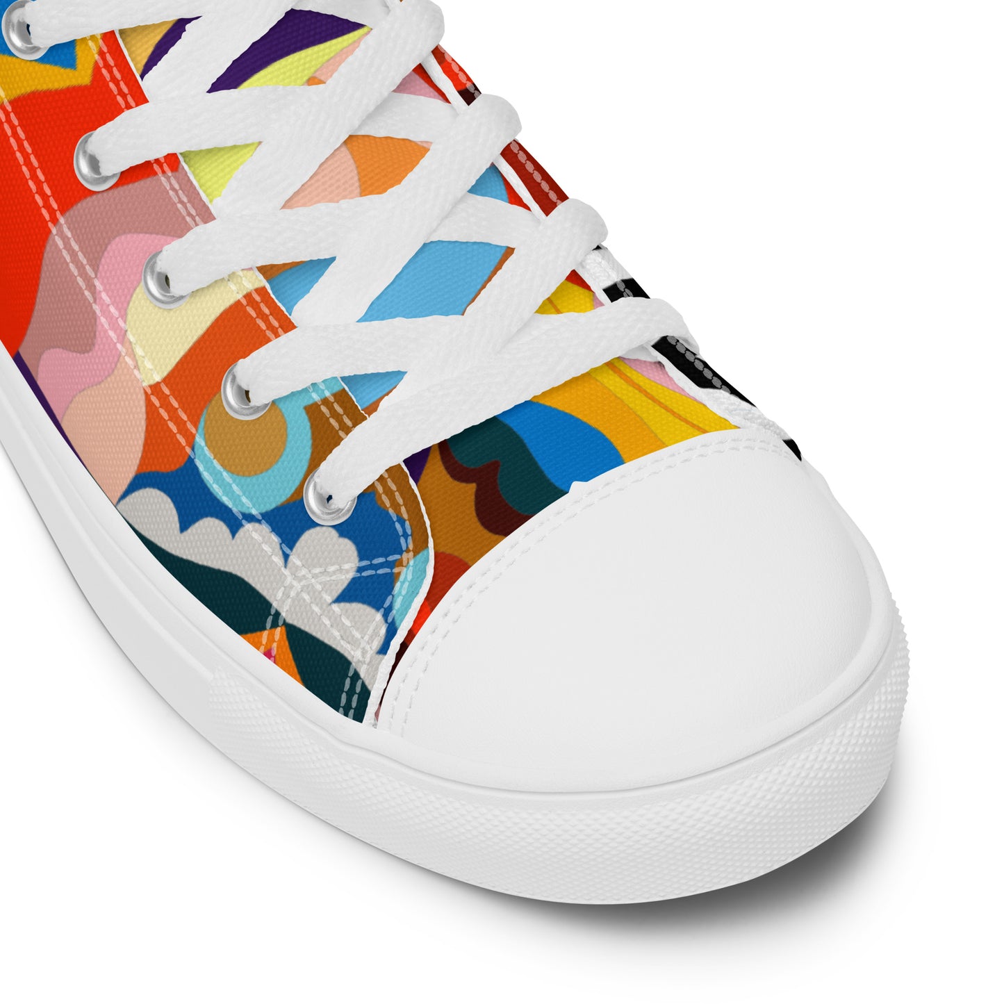 "Kaleidoscopic" Men’s High Top Canvas Shoes (Men's)