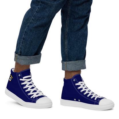 Canine Blue "The Classic's" High Top Canvas Shoes in White (Men's)