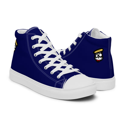 Canine Blue "The Classic's" High Top Canvas Shoes in White (Men's)