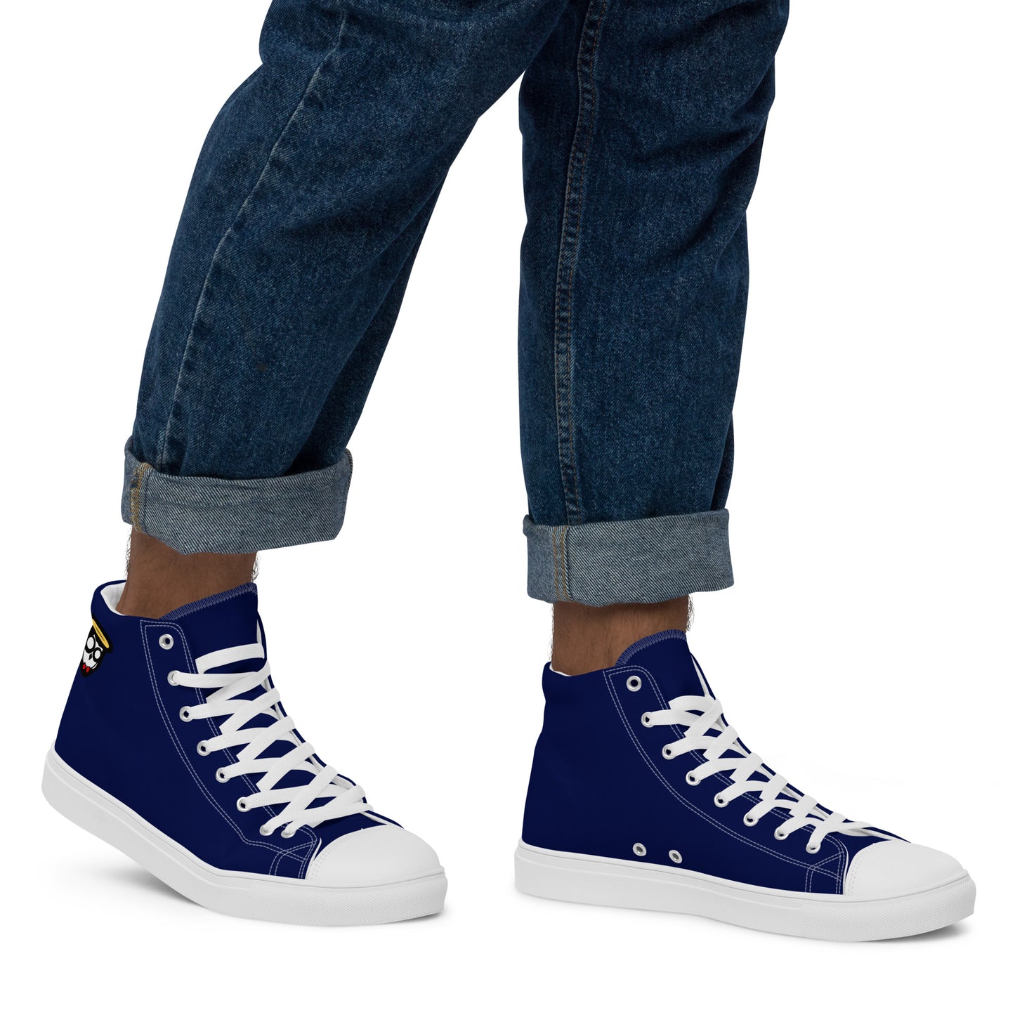 Midnight Dark Navy Blue "The Classic's" High Top Canvas Shoes (Men's)