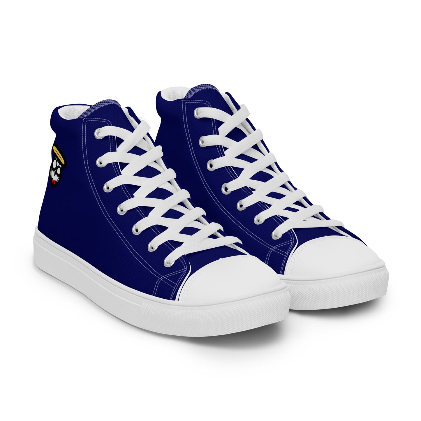 Canine Blue "The Classic's" High Top Canvas Shoes in White (Men's)