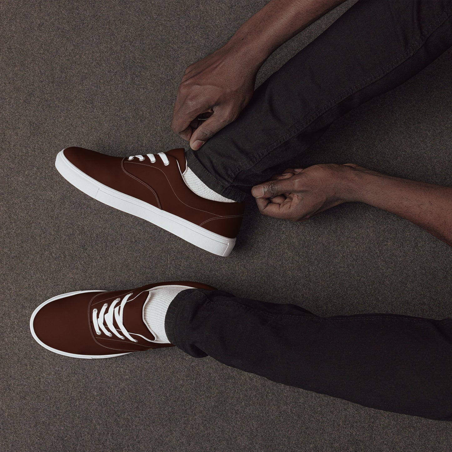 Chocolate Maroon "The Classic's" Low Lace-up Canvas Shoes (Men's)