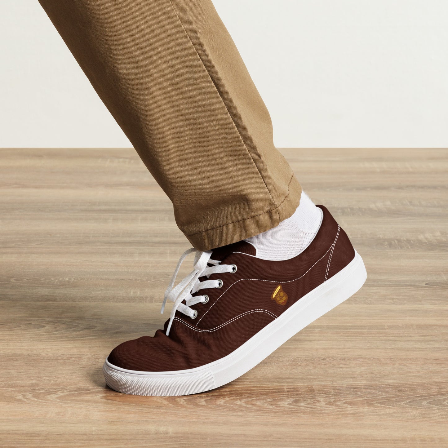 Chocolate Maroon "The Classic's" Low Lace-up Canvas Shoes (Men's)