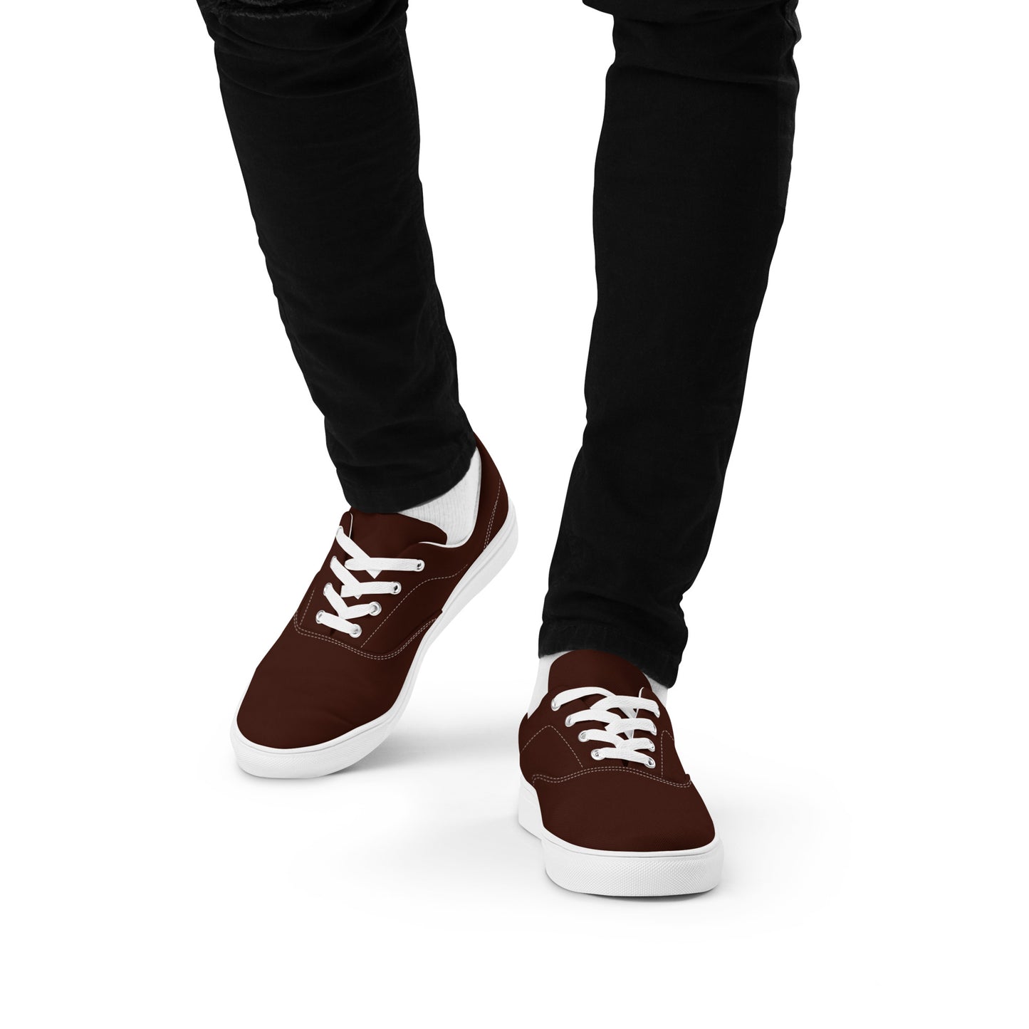 Chocolate Maroon "The Classic's" Low Lace-up Canvas Shoes (Men's)