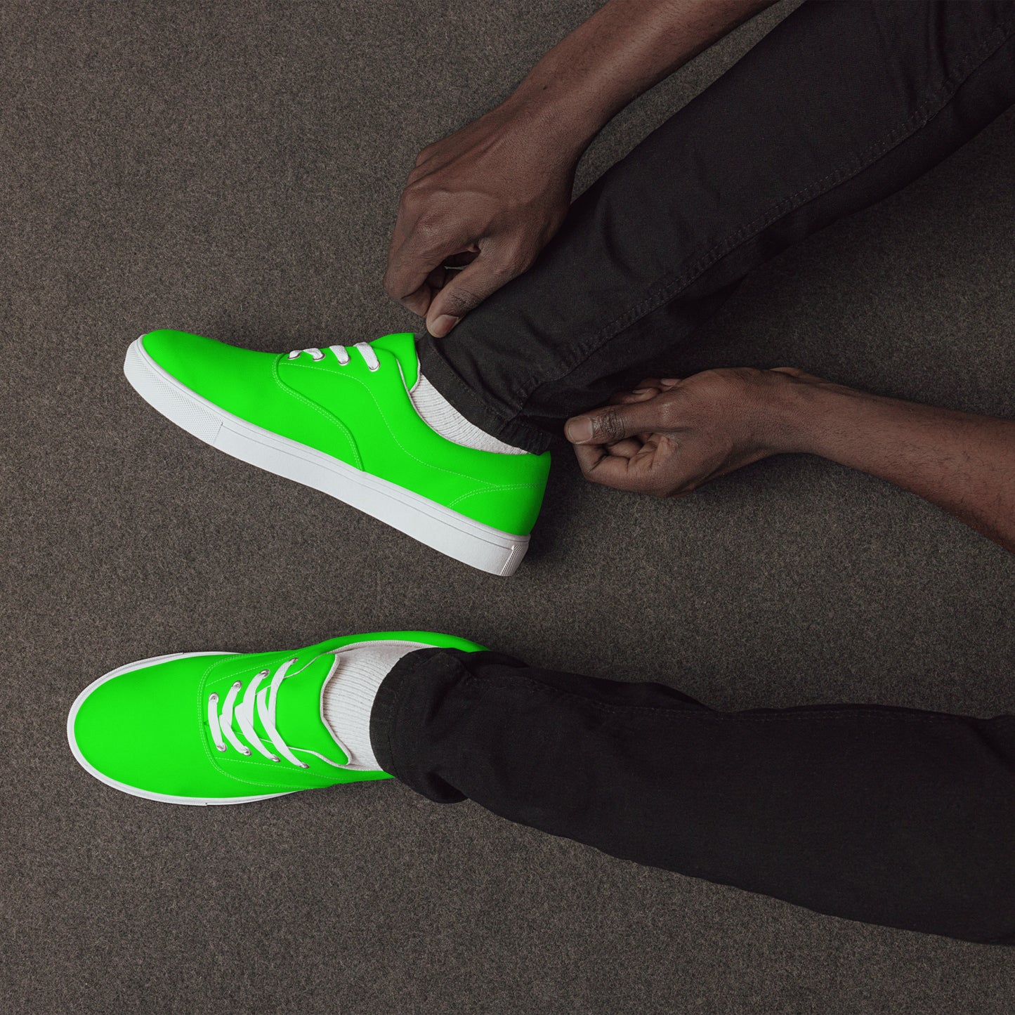 Neon Green Pharaoh "The Classic's" Low Lace-up Canvas Shoes (Men's)