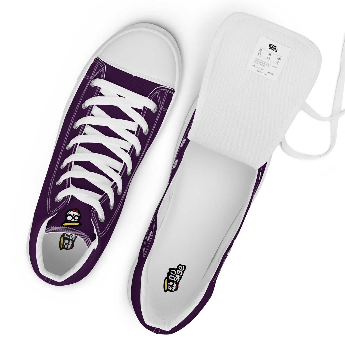 Eggplant Purple "The Classic's" High Top Canvas Shoes (Women's)