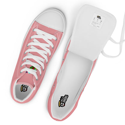 Bubblegum Pink "The Edith’s" Red Roses Edition High Top Canvas Shoes (Women's)