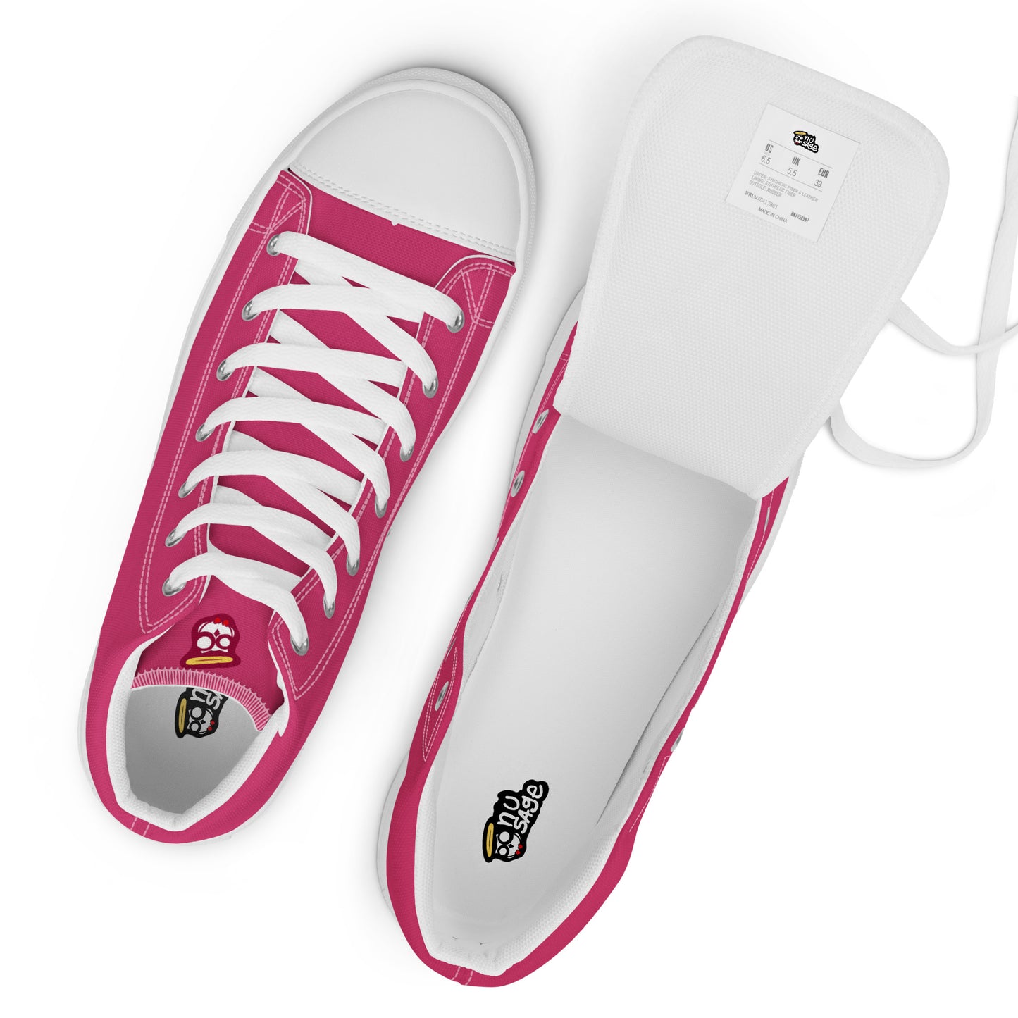 Hot Pink with Pink Logo "The Classic's" High Top Canvas Shoes (Women's)