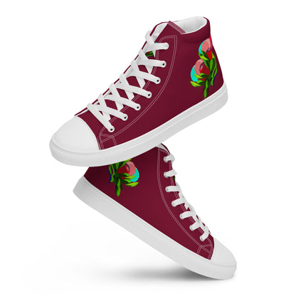 Cranberry "The Edith’s" Red Roses Edition High Top Canvas Shoes (Women's)