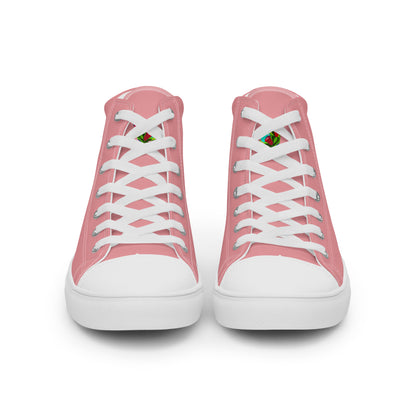 Bubblegum Pink "The Edith’s" Red Roses Edition High Top Canvas Shoes (Women's)