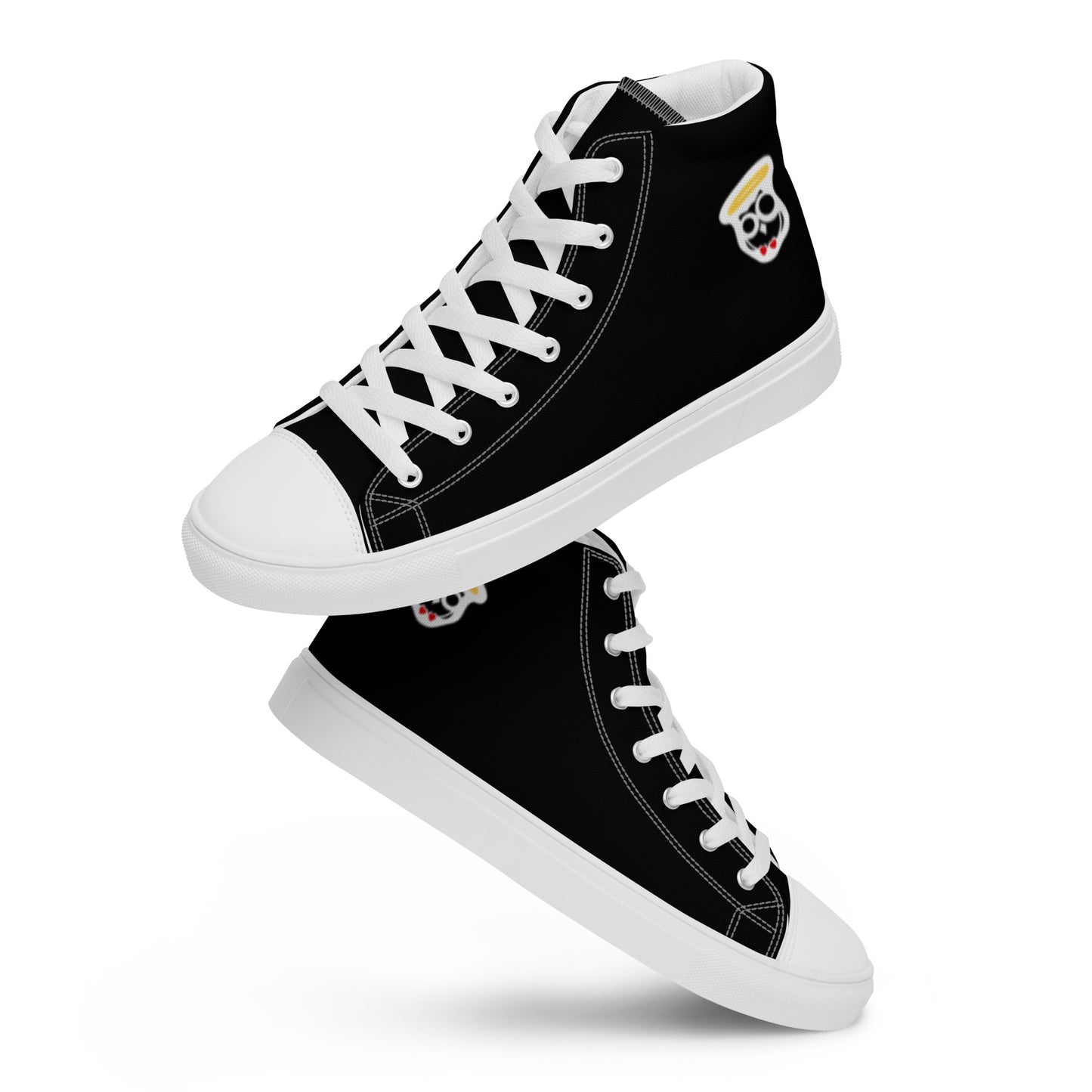 Black "The Classic's" in White High Top Canvas Shoes (Women's)