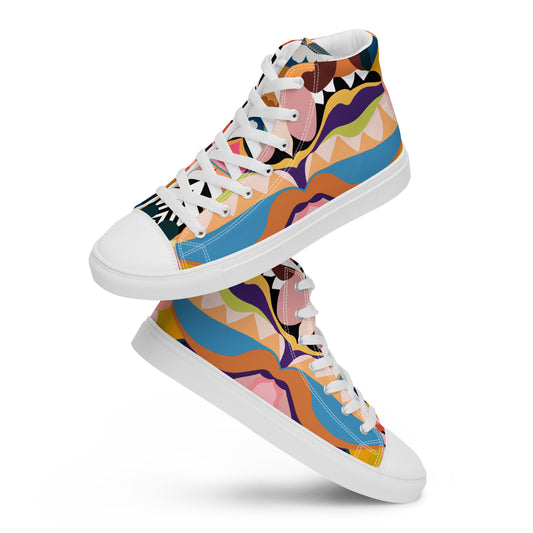 Peachy "Kisses" High Top Canvas Shoes in White (Women's)