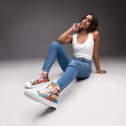 Peachy "Kisses" High Top Canvas Shoes in White (Women's)