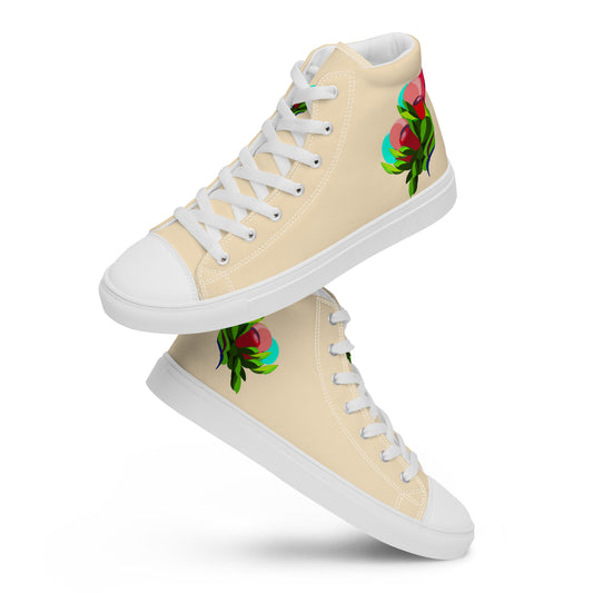 Creamy "The Edith’s" Red Roses Edition High Top Canvas Shoes (Women's)