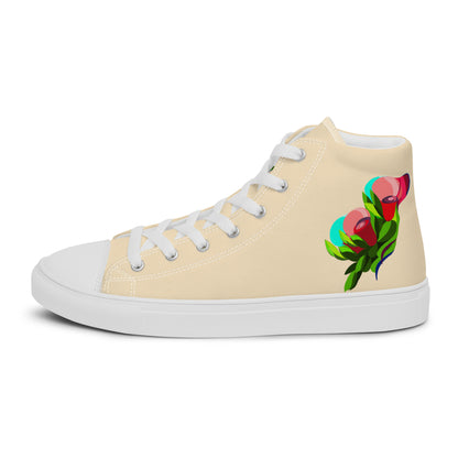 Creamy "The Edith’s" Red Roses Edition High Top Canvas Shoes (Women's)