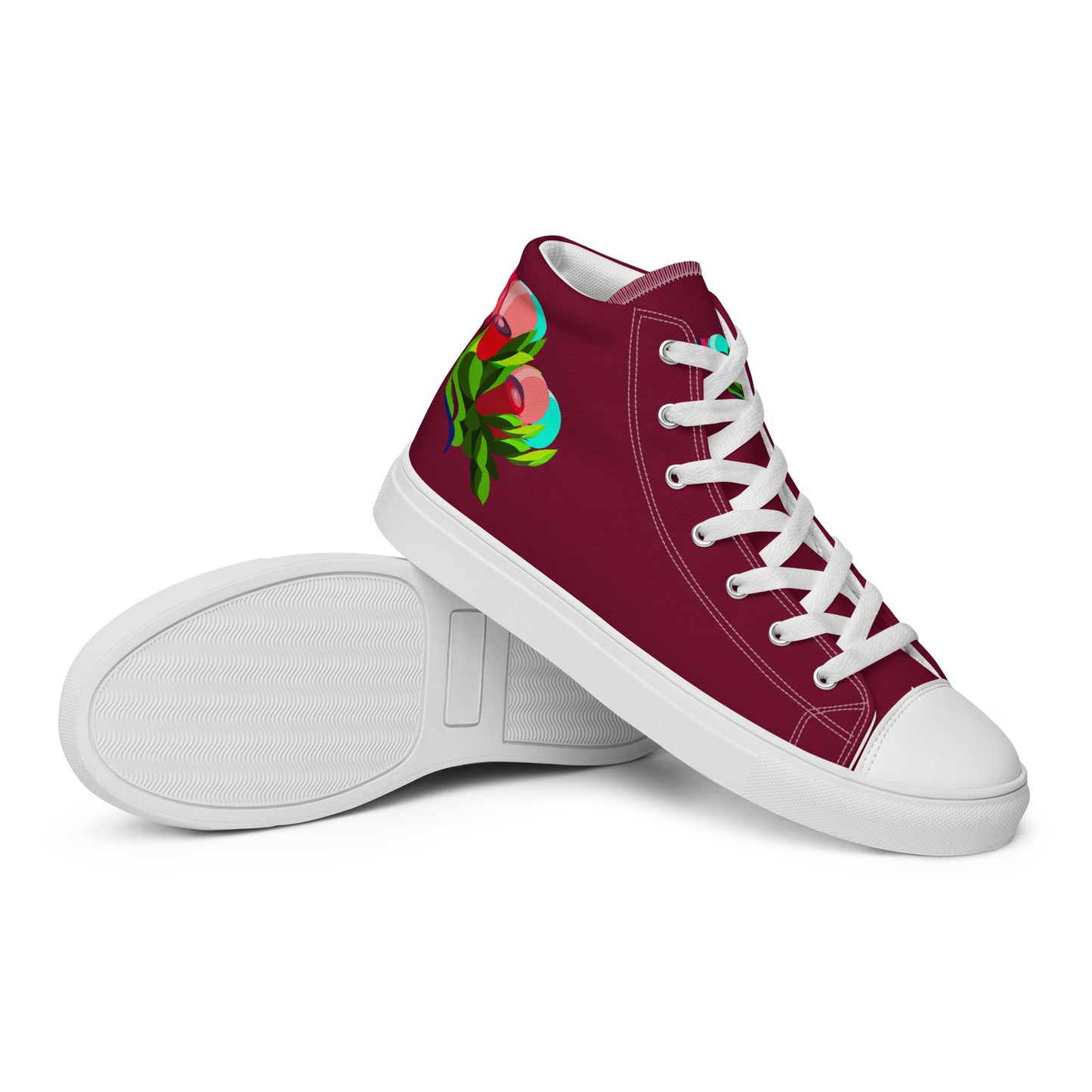 Cranberry "The Edith’s" Red Roses Edition High Top Canvas Shoes (Women's)