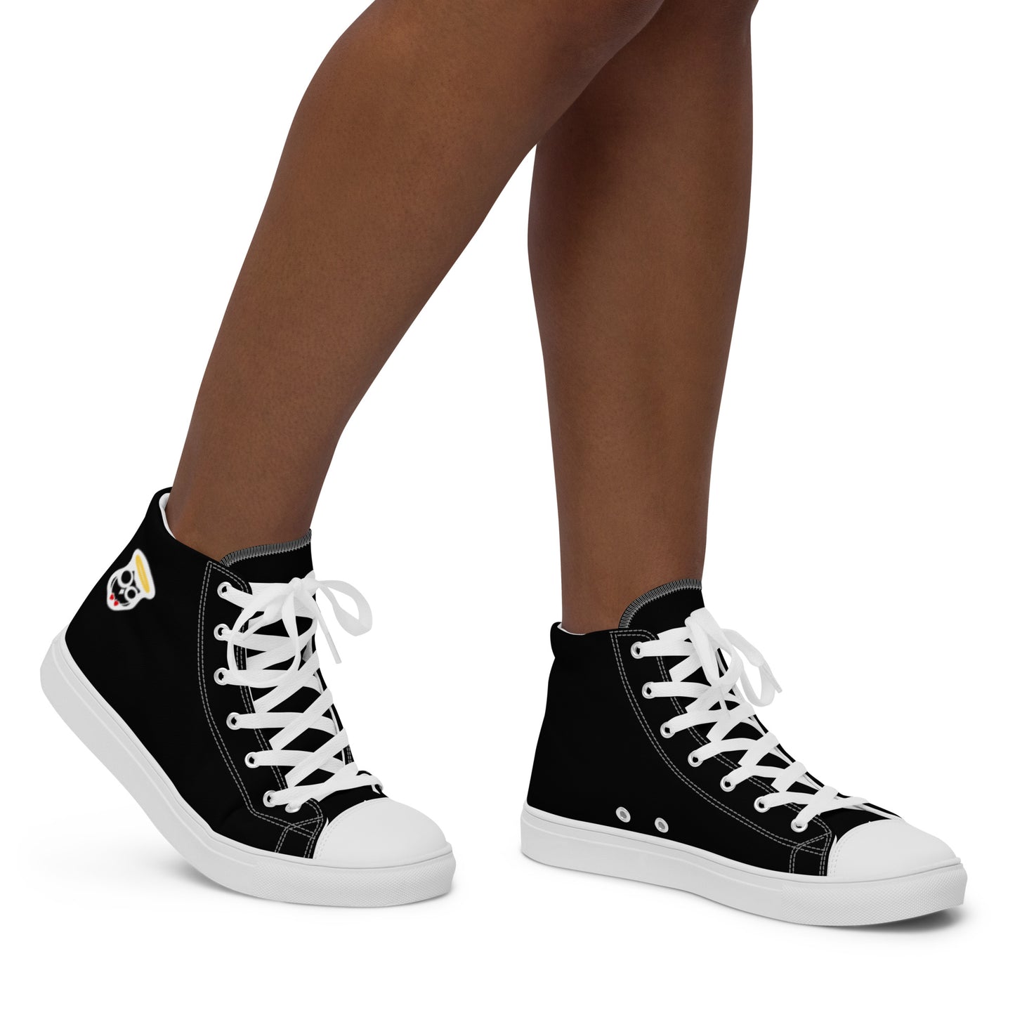 Black "The Classic's" in White High Top Canvas Shoes (Women's)