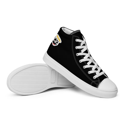 Black "The Classic's" in White High Top Canvas Shoes (Women's)