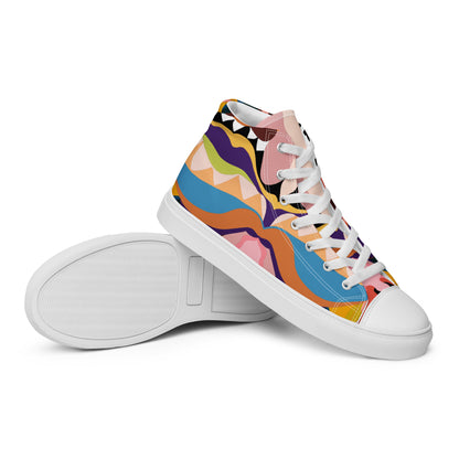 Peachy "Kisses" High Top Canvas Shoes in White (Women's)