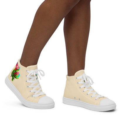 Creamy "The Edith’s" Red Roses Edition High Top Canvas Shoes (Women's)