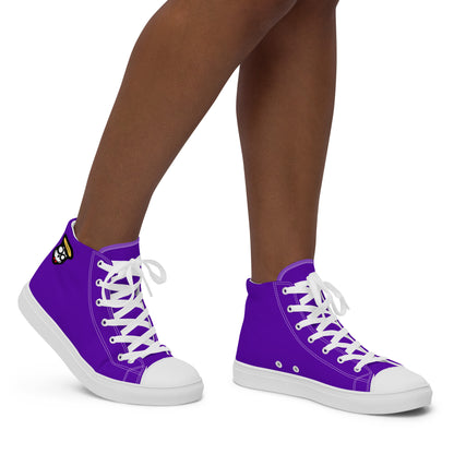 Purple Violet "The Classic's" High Top Canvas Shoes Black Logo (Women's)