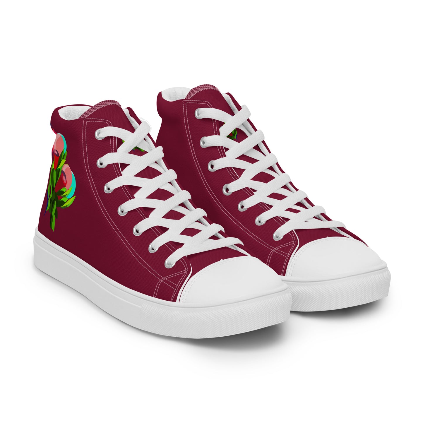 Cranberry "The Edith’s" Red Roses Edition High Top Canvas Shoes (Women's)