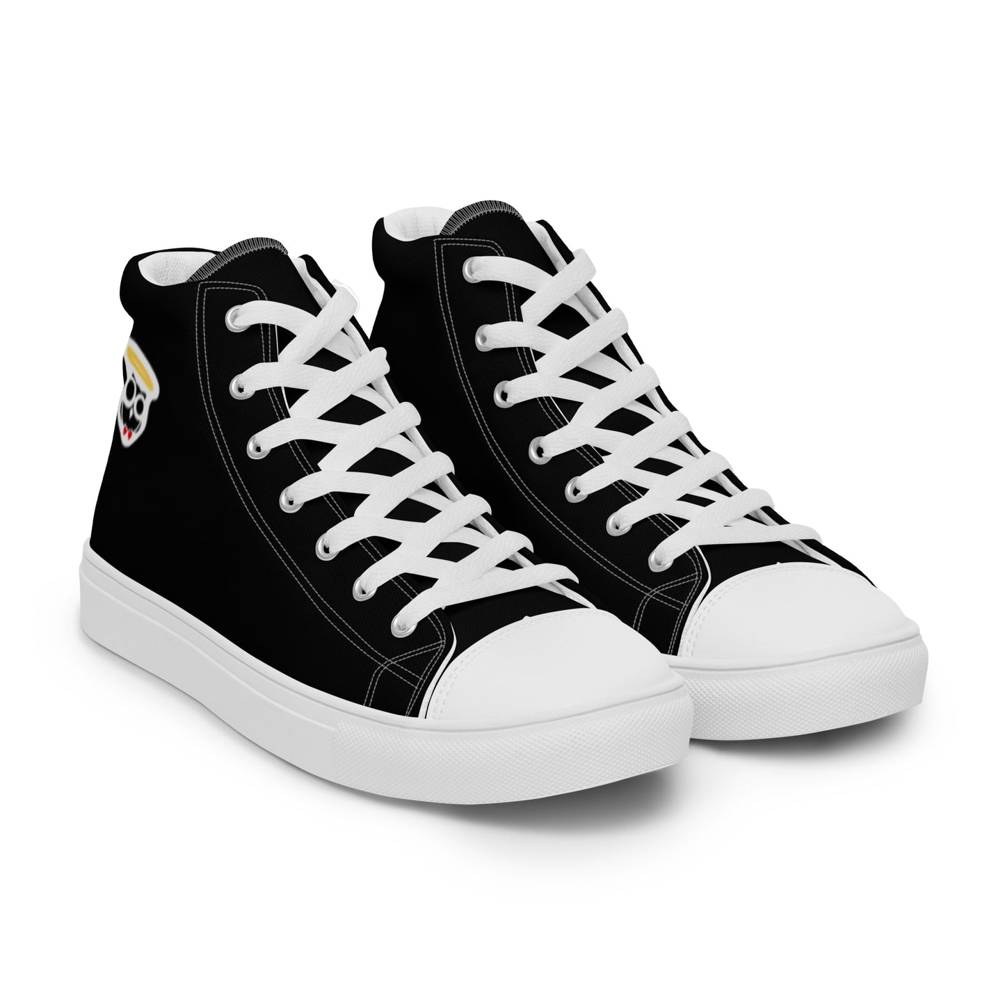 Black "The Classic's" in White High Top Canvas Shoes (Women's)