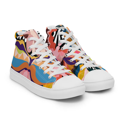 Peachy "Kisses" High Top Canvas Shoes in White (Women's)