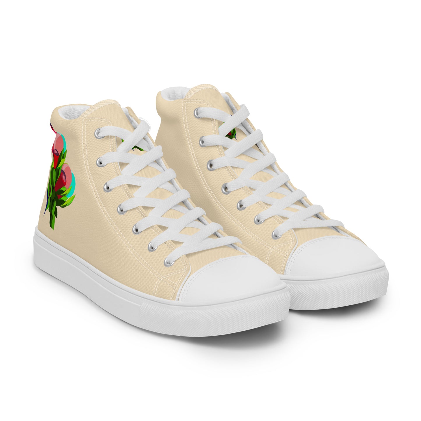 Creamy "The Edith’s" Red Roses Edition High Top Canvas Shoes (Women's)