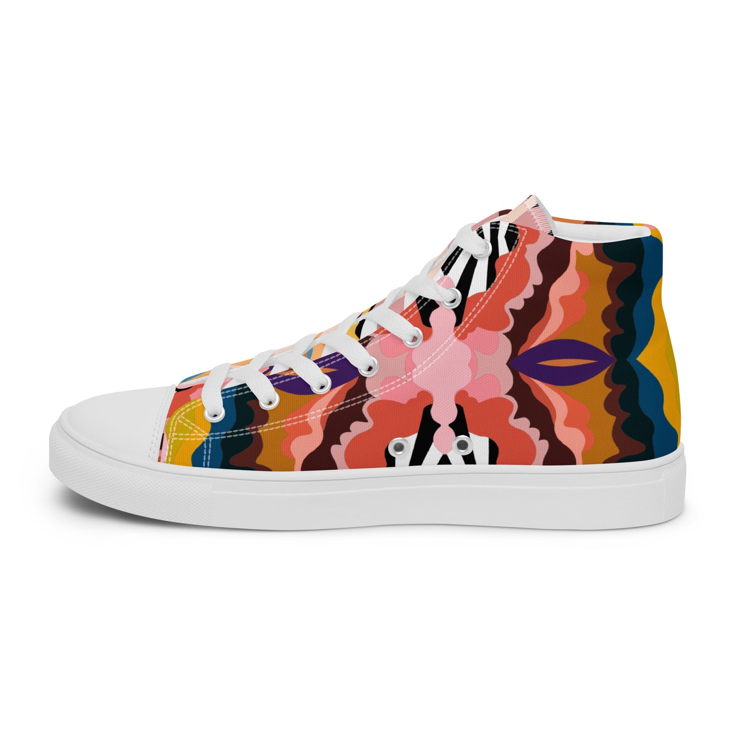 Peachy "Kisses" High Top Canvas Shoes in White (Women's)