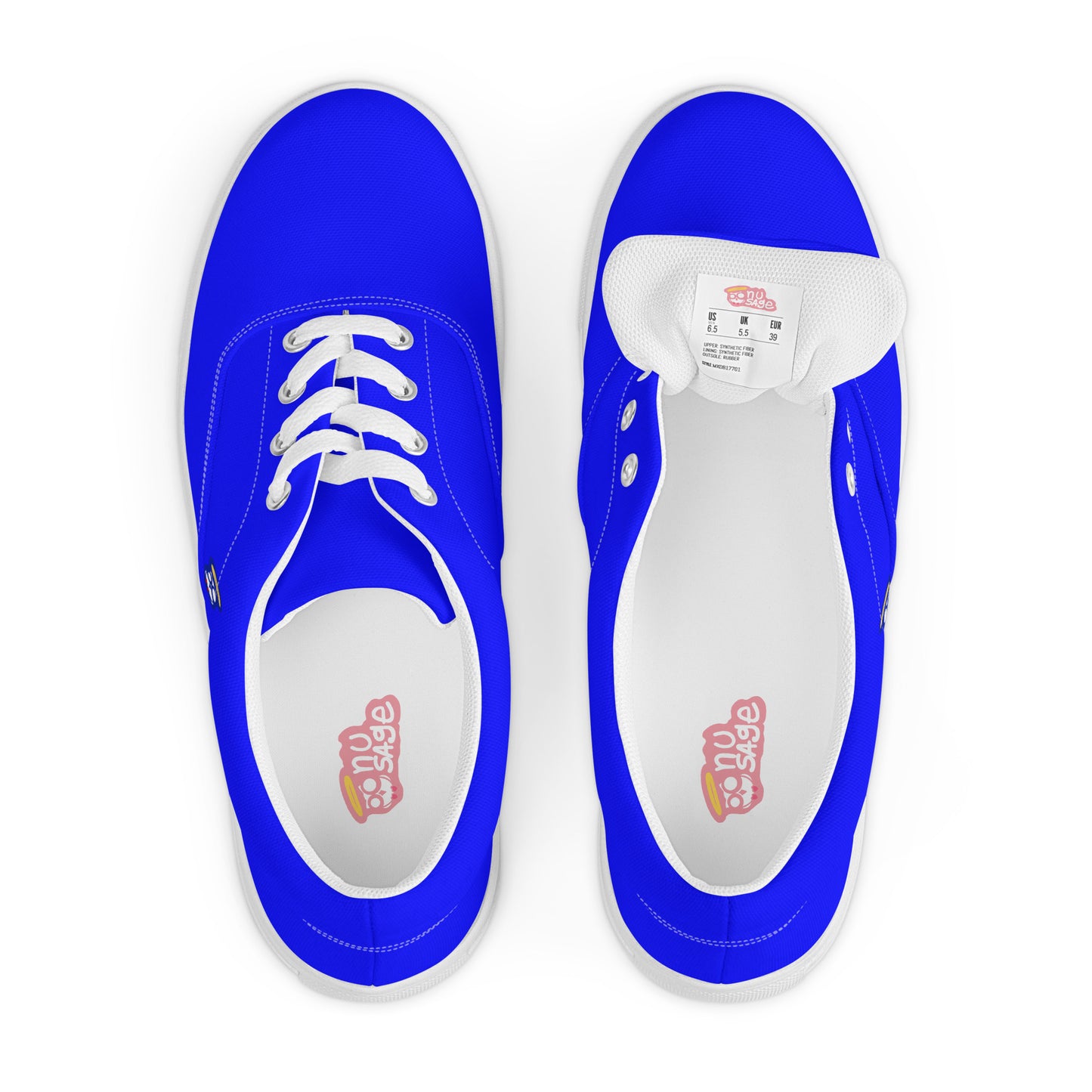 Night Sky Blue Dragon Blue Logo "The Classic's" Low Lace-up Canvas Shoes (Women's)