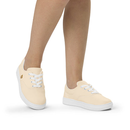 Ivory Soft Brown "The Classic's" Low Lace-up Canvas Shoes (Women's)