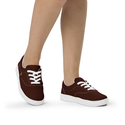 Chocolate Maroon "The Classic's" Low Lace-up Canvas Shoes (Women's)