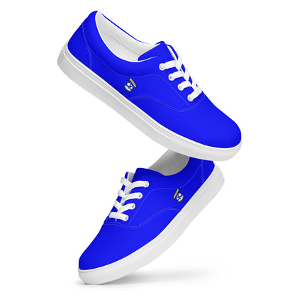 Night Sky Blue Dragon Blue Logo "The Classic's" Low Lace-up Canvas Shoes (Women's)