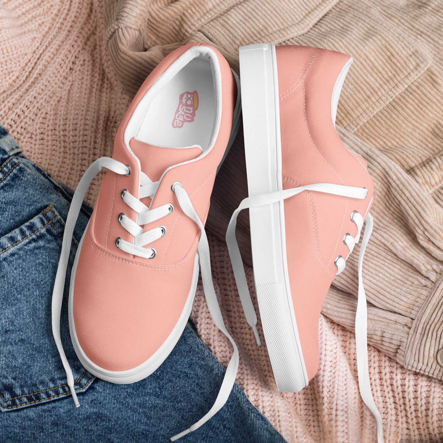 Bubblegum Pink "Jubilee" "The Classic's" Low Lace-up Canvas Shoes (Women's)