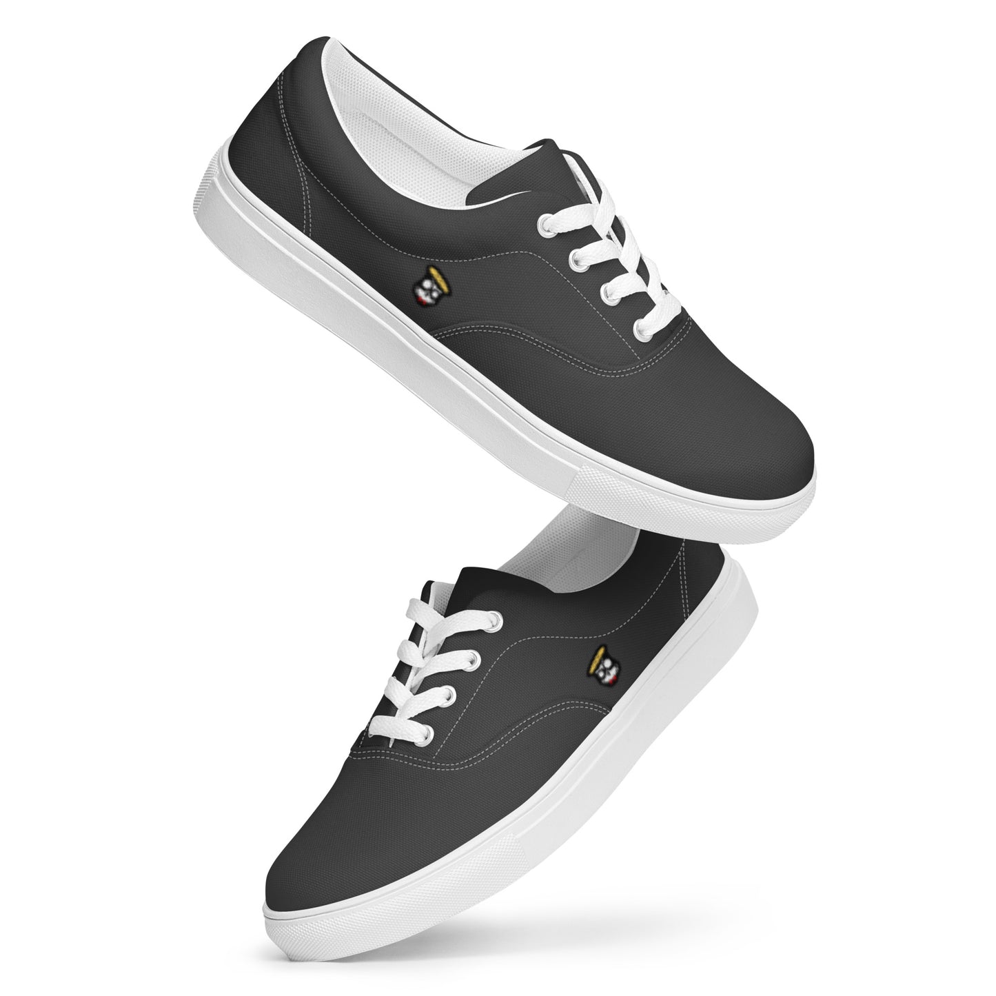 Dark Gray Drips Pharaoh "The Classic's" Low Lace-up Canvas Shoes (Women's)