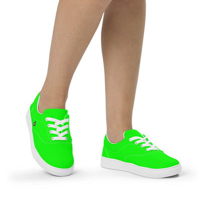 Neon Green Pharaoh "The Classic's" Low Lace-up Canvas Shoes (Women's)